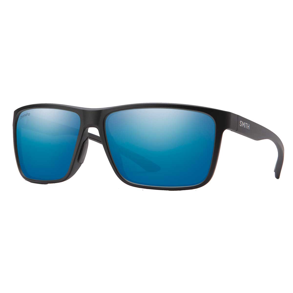 Riptide Sunglasses Chromapop Polarized in Matte Black with Blue Mirror